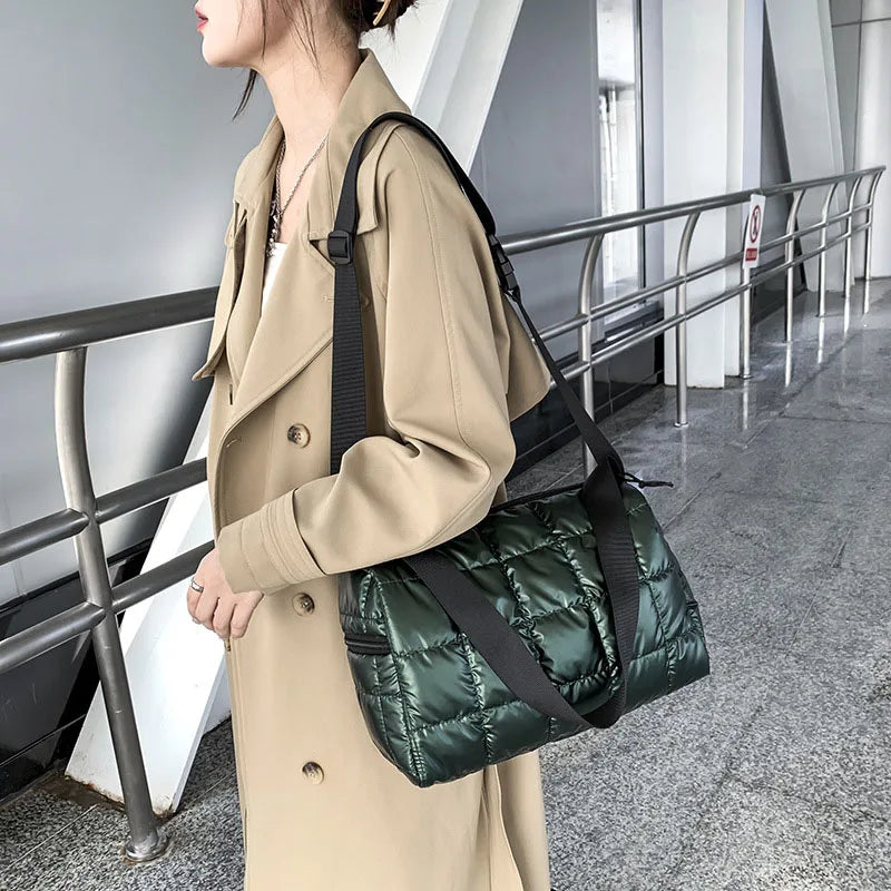 Winter Large Capacity Tote Bag Crossbody Bags Waterproof Nylon Shoulder Bags