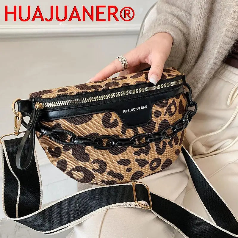 Leopard Print Crossbody Chest Bag Fanny Pack