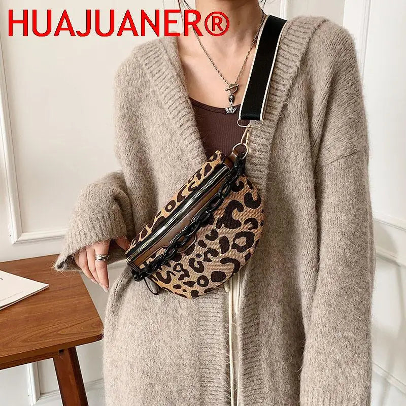 Leopard Print Crossbody Chest Bag Fanny Pack