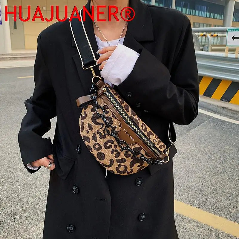 Leopard Print Crossbody Chest Bag Fanny Pack