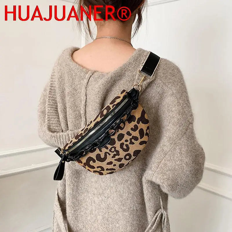 Leopard Print Crossbody Chest Bag Fanny Pack