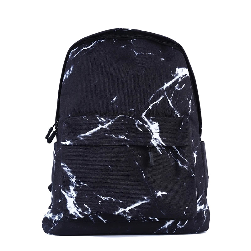 Marbling Canvas Backpack for Teenage Girls | Large Capacity School Bag