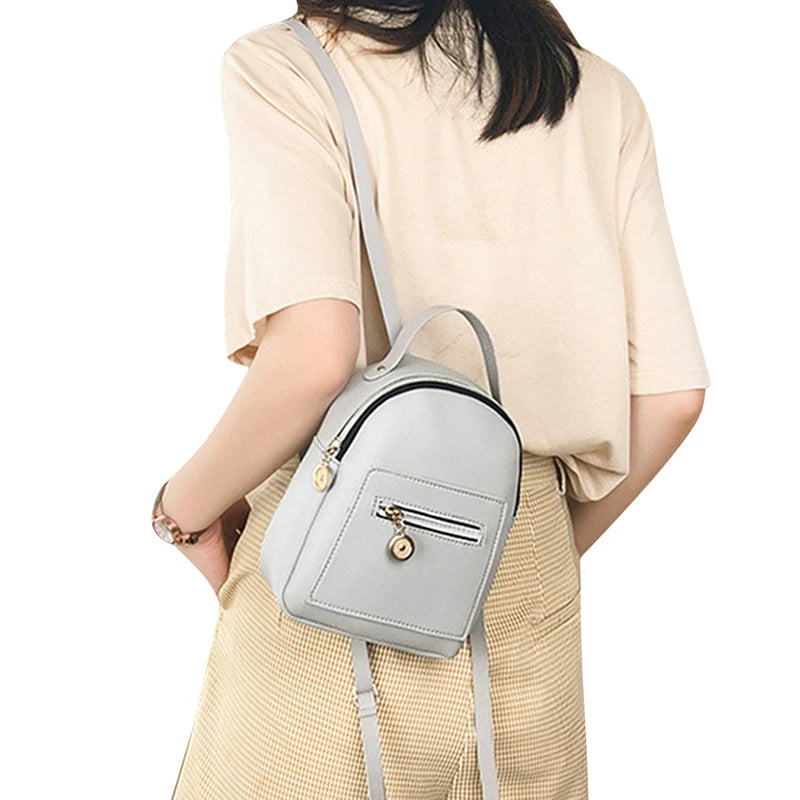 Women Mini Backpack PU Leather Shoulder Bag