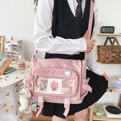 Women's Messenger Style Backpack College Student School Bags