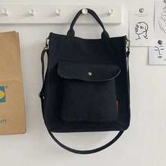 Corduroy Messenger Bag Canvas Handbag Backpack