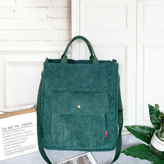 Corduroy Messenger Bag Canvas Handbag Backpack