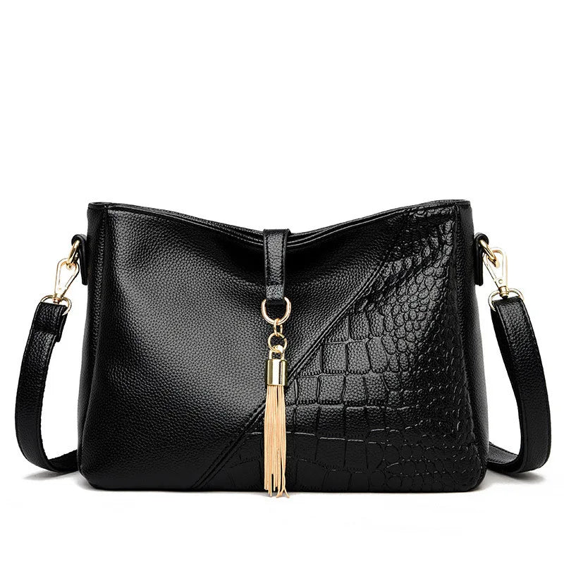 Women's Shoulder Bag Soft Leather Tassel Handbag