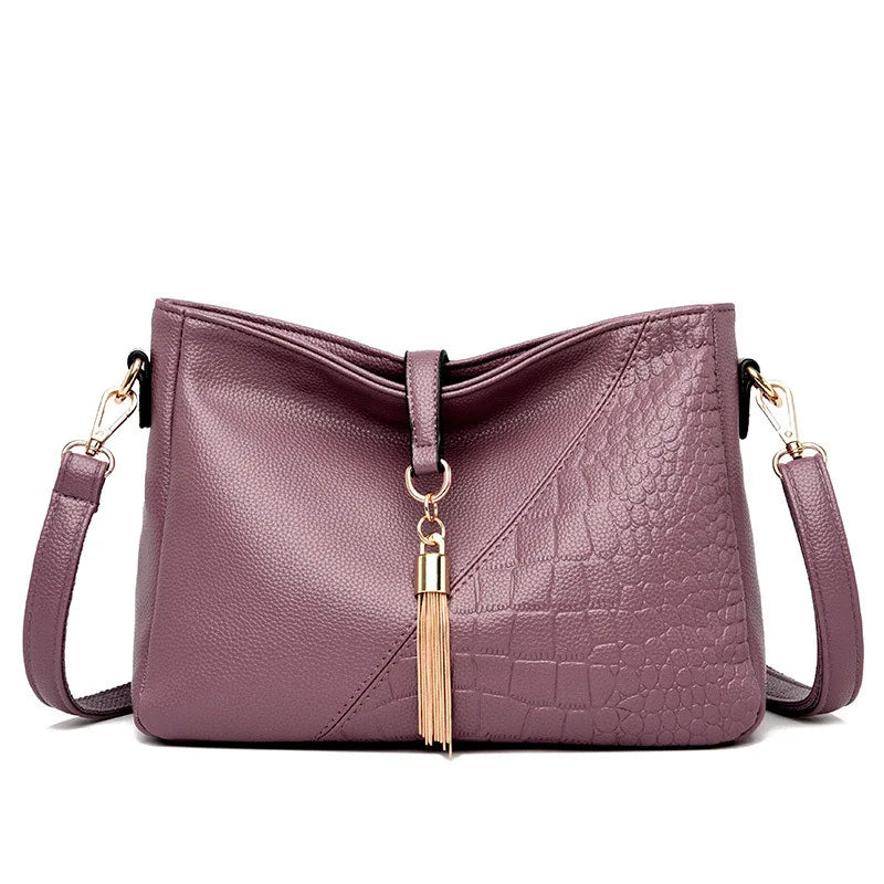 Women's Shoulder Bag Soft Leather Tassel Handbag