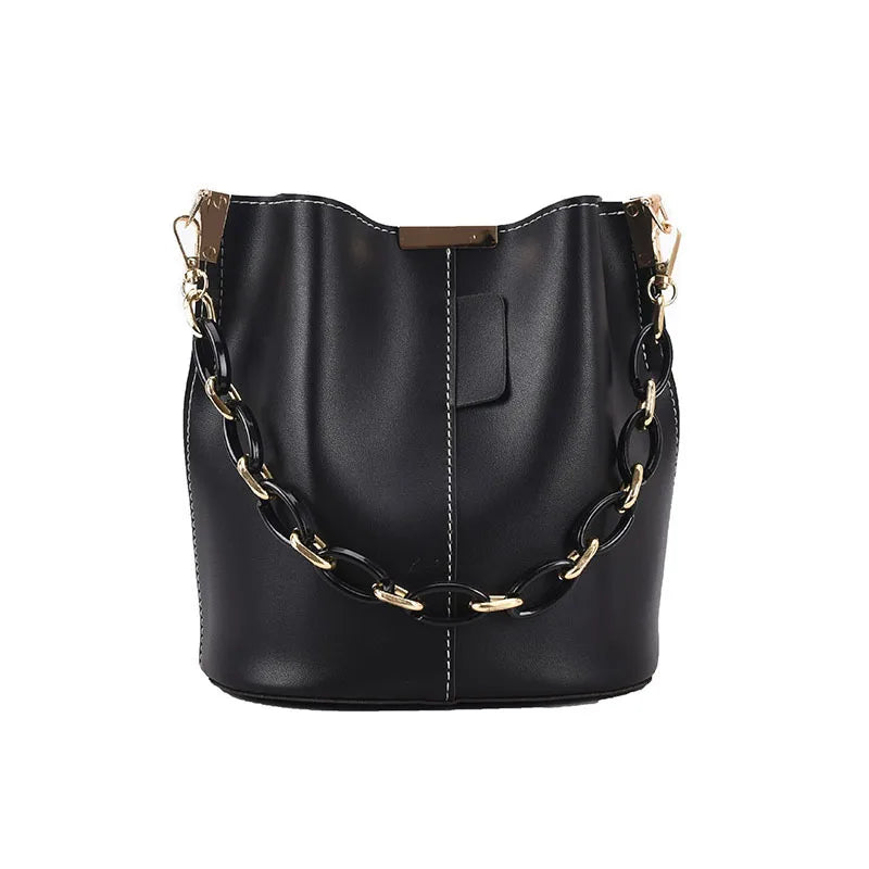 Oval Chain Handbag Bucket Bag Shoulder Diagonal Bag