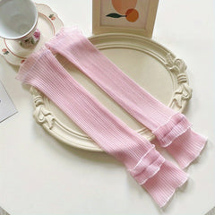 Lace Ruffles Long Gloves Sunscreen UV Protection Sleeves