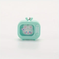 Mini TV Shape LED Cartoon Keychain Ornament for Home and Car