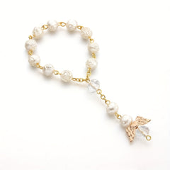 Love Angel Wings Charm Bracelet Rose Beaded Holiday Gift Accessory