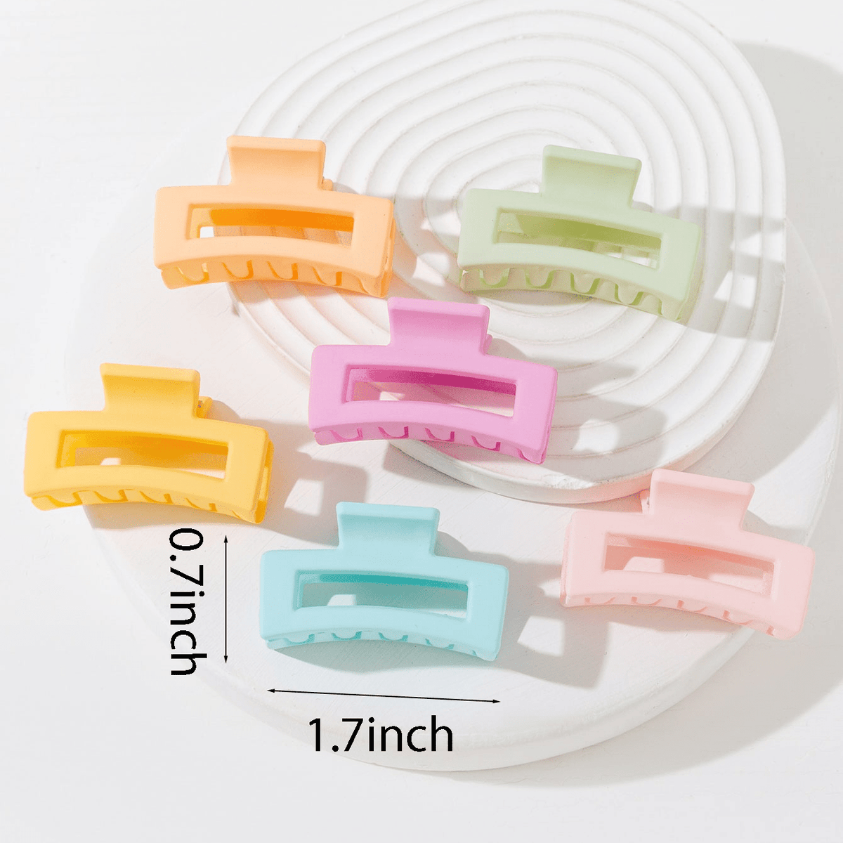 6pcs Matte Hair Clips for Thick Hair, Non-slip Rectangular Jaw Clips