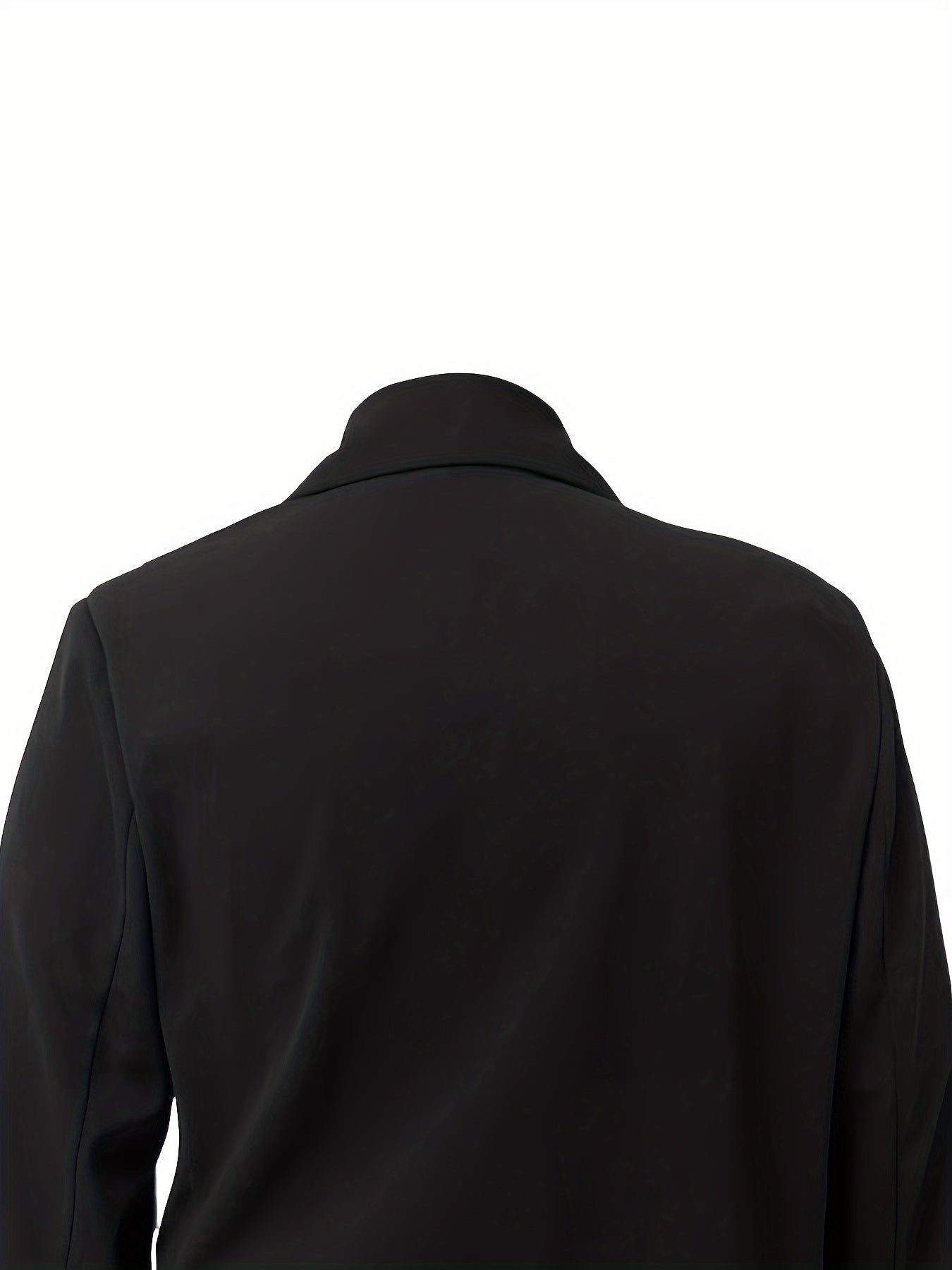  Solid Fuzzy Trim Long Sleeve Casual Blazer
