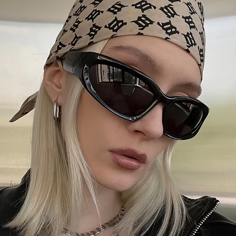 Y2K Punk Sports Sunglasses Wrap Around Sunshade Women Eyeglasses