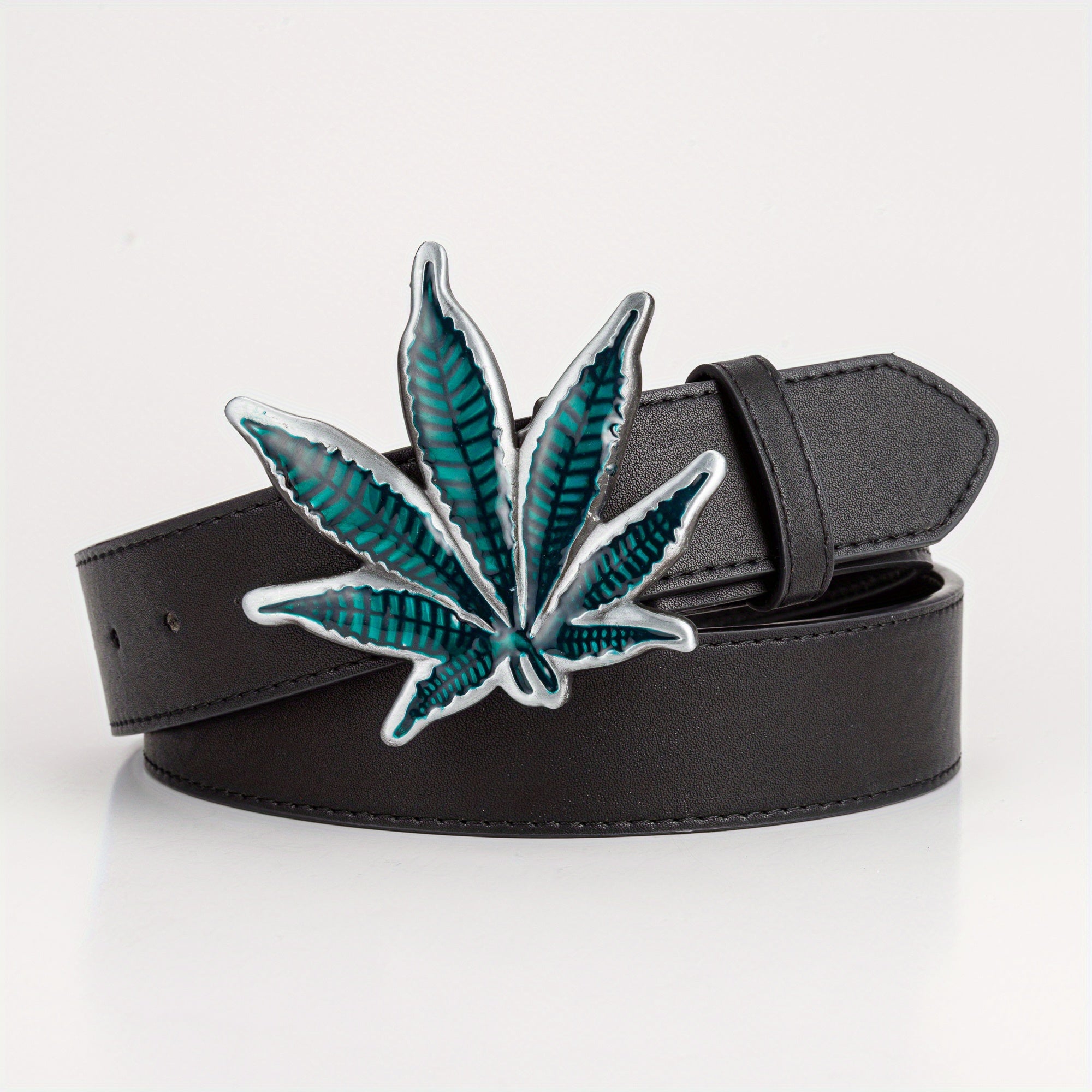Maple Leaf Alloy Buckle Belt Casual Western Cowboy Belt