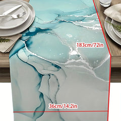 Sea Beach Linen Table Runner Summer Style Printed Waterproof Stain Resistant