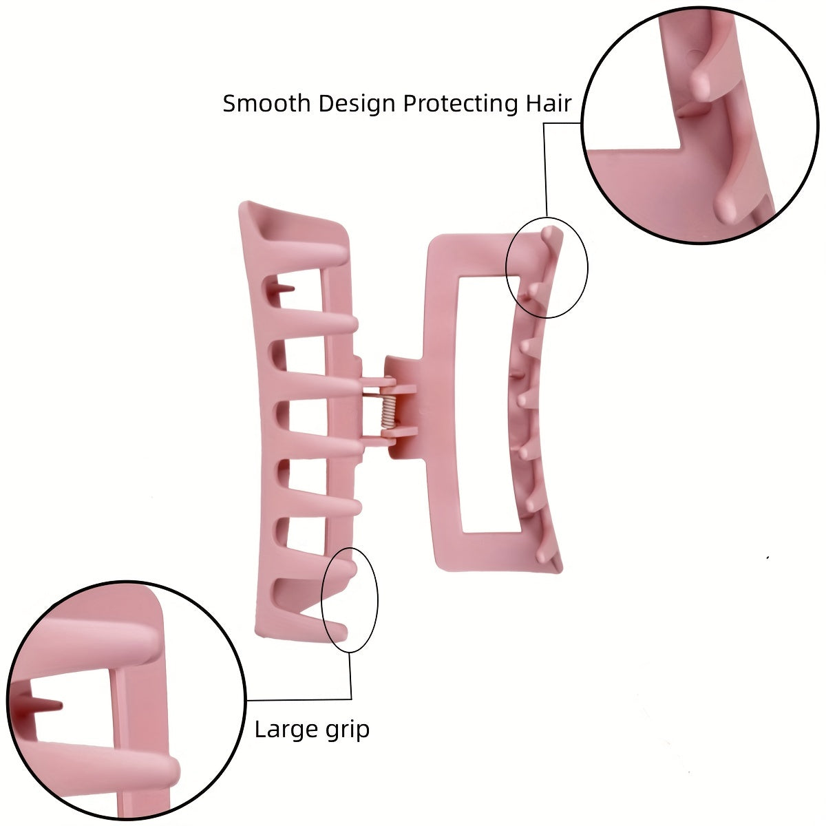 Matte Hollow Rectangle Hair Claws Shark Claw Solid Hair Accessories