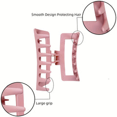 Matte Hollow Rectangle Hair Claws Shark Claw Solid Hair Accessories