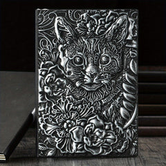 A5 Cat Embossed Vintage Notebook - 100 Sheets