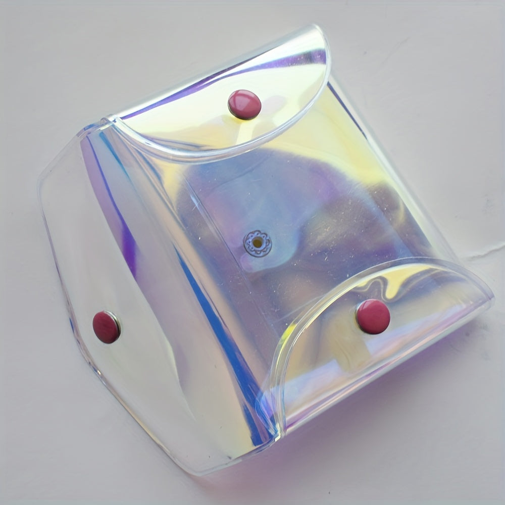 Mini Wallet Transparent Colorful Money Bag Portable Button Coin Purse