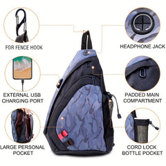 Adjustable Pickleball Sling Bag with Water Bottle Holder