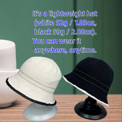 Cotton Bucket Hat Solid Sunscreen Foldable Cloche Women Outdoor