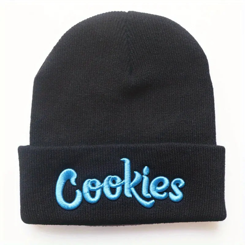Letter Embroidery Cotton Beanie Solid Knit Hat Hip Hop Unisex Couple Skull Hats