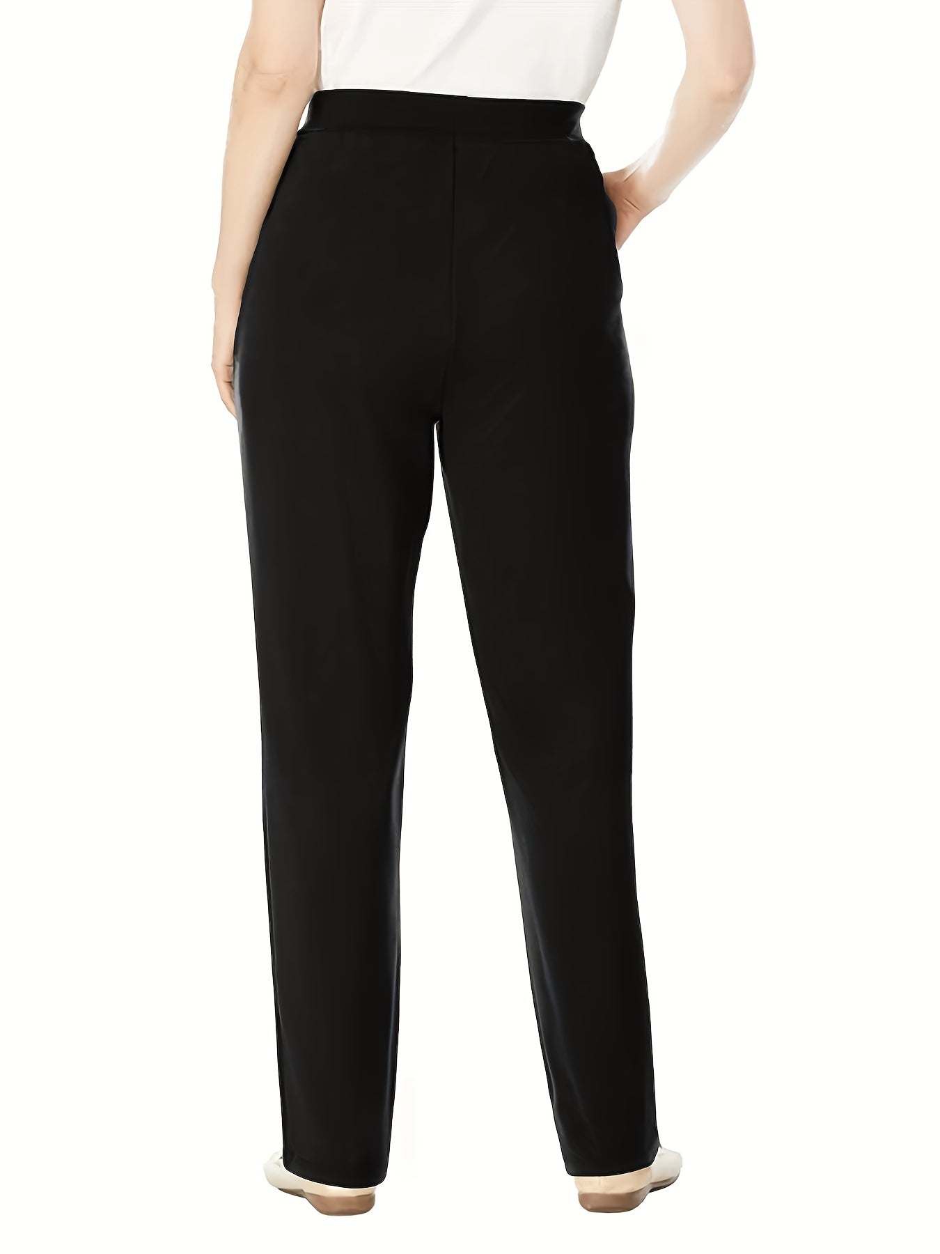  Women's High Waisted Straight Leg Work Trousers