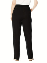  Women's High Waisted Straight Leg Work Trousers