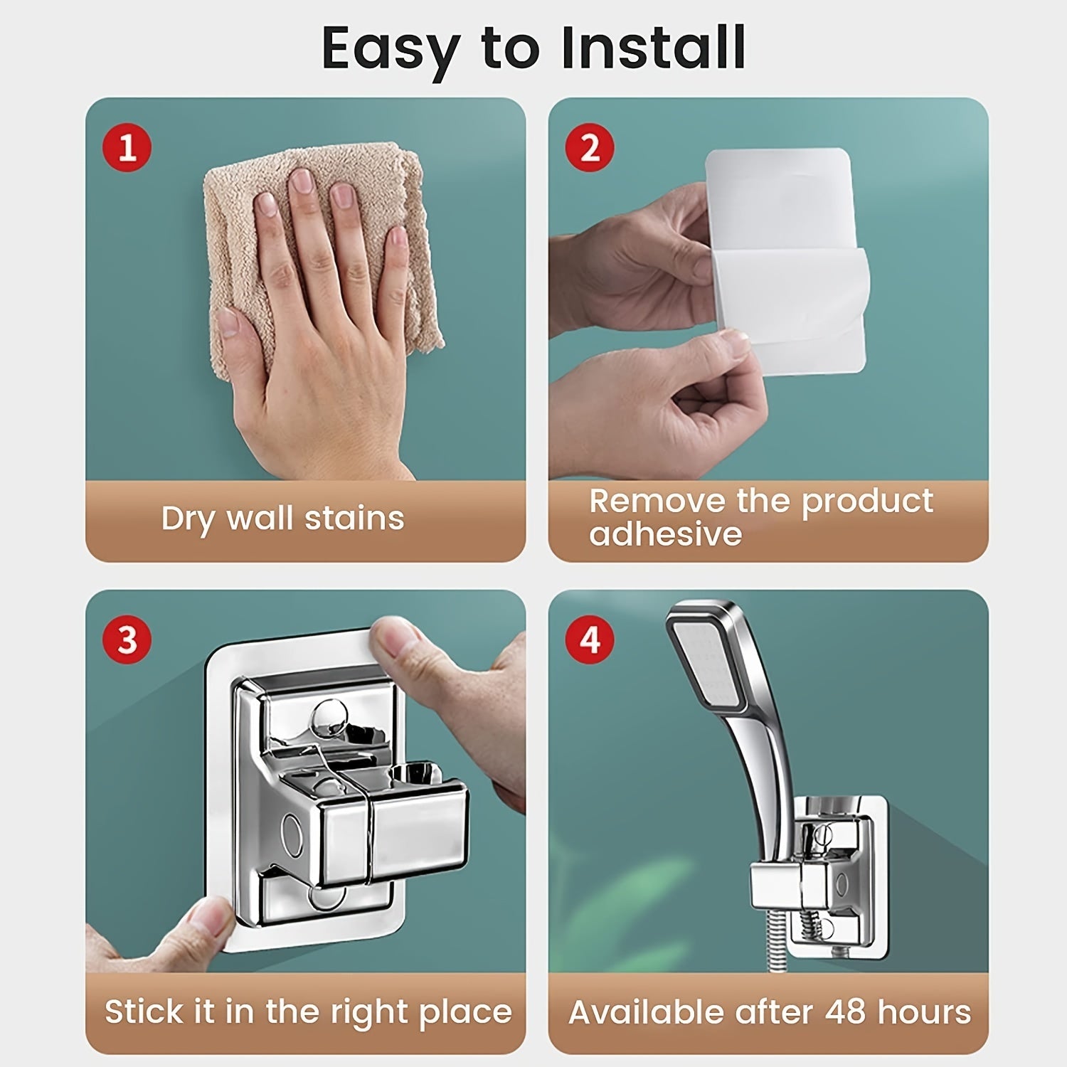 Shower Head Holder with Adjustable Bracket Wall Mount
