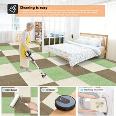30pcs Carpet Floor Tiles Adhesive Stickers DIY  Square Area Rug Carpet Tiles
