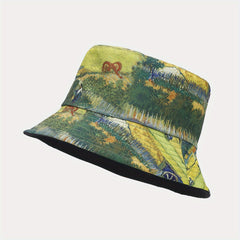 Oil Painting Fisherman Hat Bucket Hat Outdoor Sunshade Sunscreen