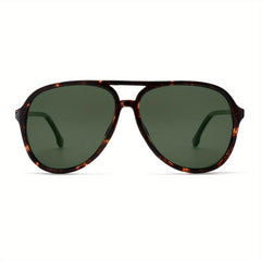 Oversized Polarized Aviator Sunglasses For Men UV Protection Green Lenses