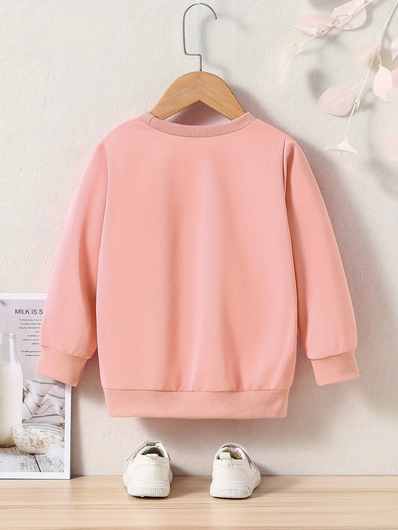 Girls Dog Pattern Crew Neck Sweatshirt For Spring Fall Christmas Gift