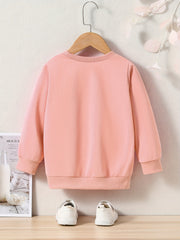 Girls Dog Pattern Crew Neck Sweatshirt for Spring Fall