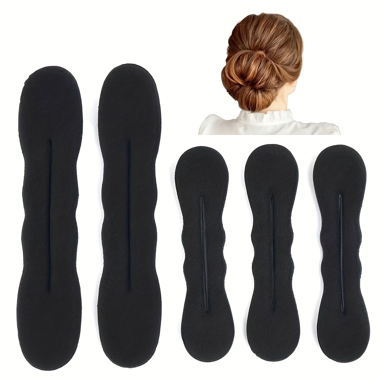 4pcs Solid Hair Bun Maker Sponge Hair Braiding Tool Vintage Magic Hair Styling
