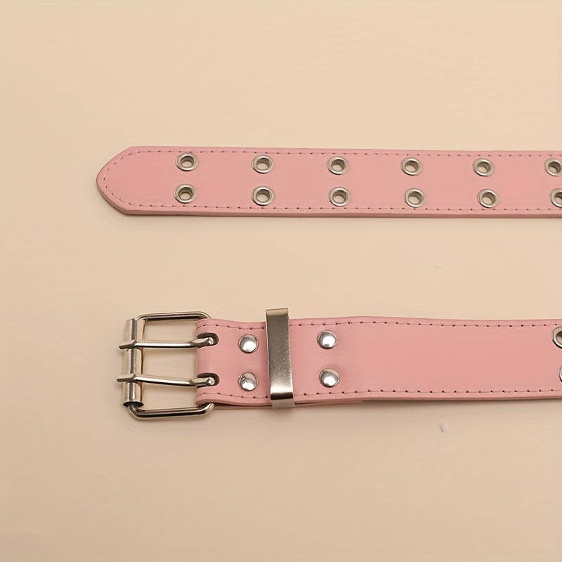 Y2K Rivet Double Pin Buckle Belt for Women