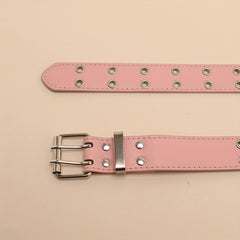 Y2K Rivet Double Pin Buckle Belt for Women