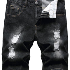 Men's Ripped Denim Shorts Casual Street Style Distressed Shorts