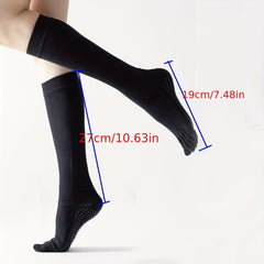 Solid Knee High Yoga Socks Five Toe Split Non Slip Breathable Warm Gripper Socks
