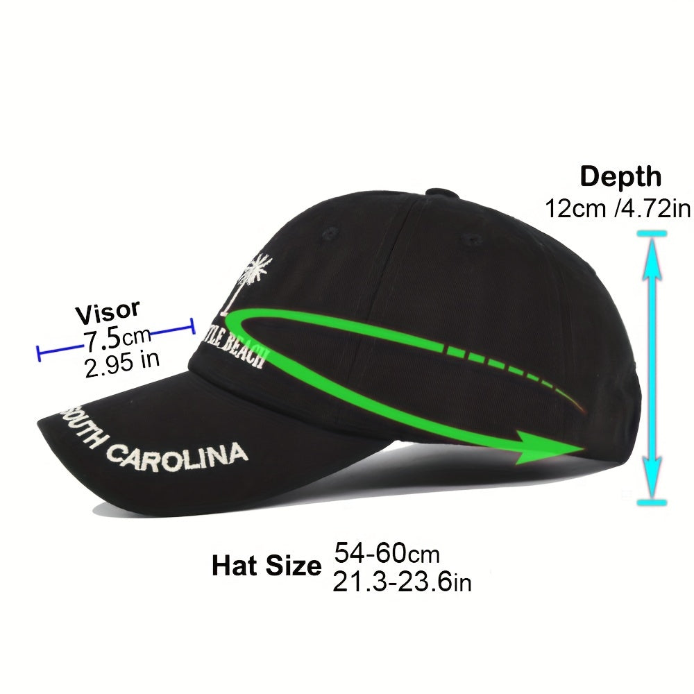Embroidered Unisex Baseball Cap Coconut Tree Boho Hat Men's Flower Beach Sun Hat