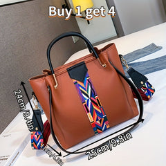 4Pcs Women's Handbag Set Shoulder Crossbody Clutch Purse Card Holder