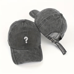 Vintage Mark Baseball Cap Street Retro Washed Denim Soft Top Curved Peaked Cap