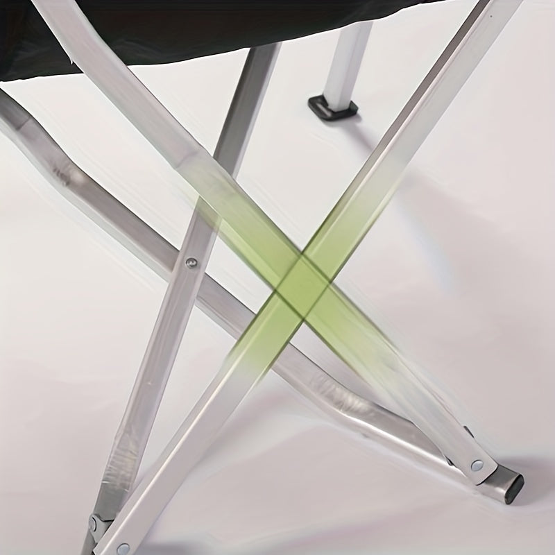 Ergonomic Folding Chair Aluminum Wood Armrest Portable Outdoor Camping