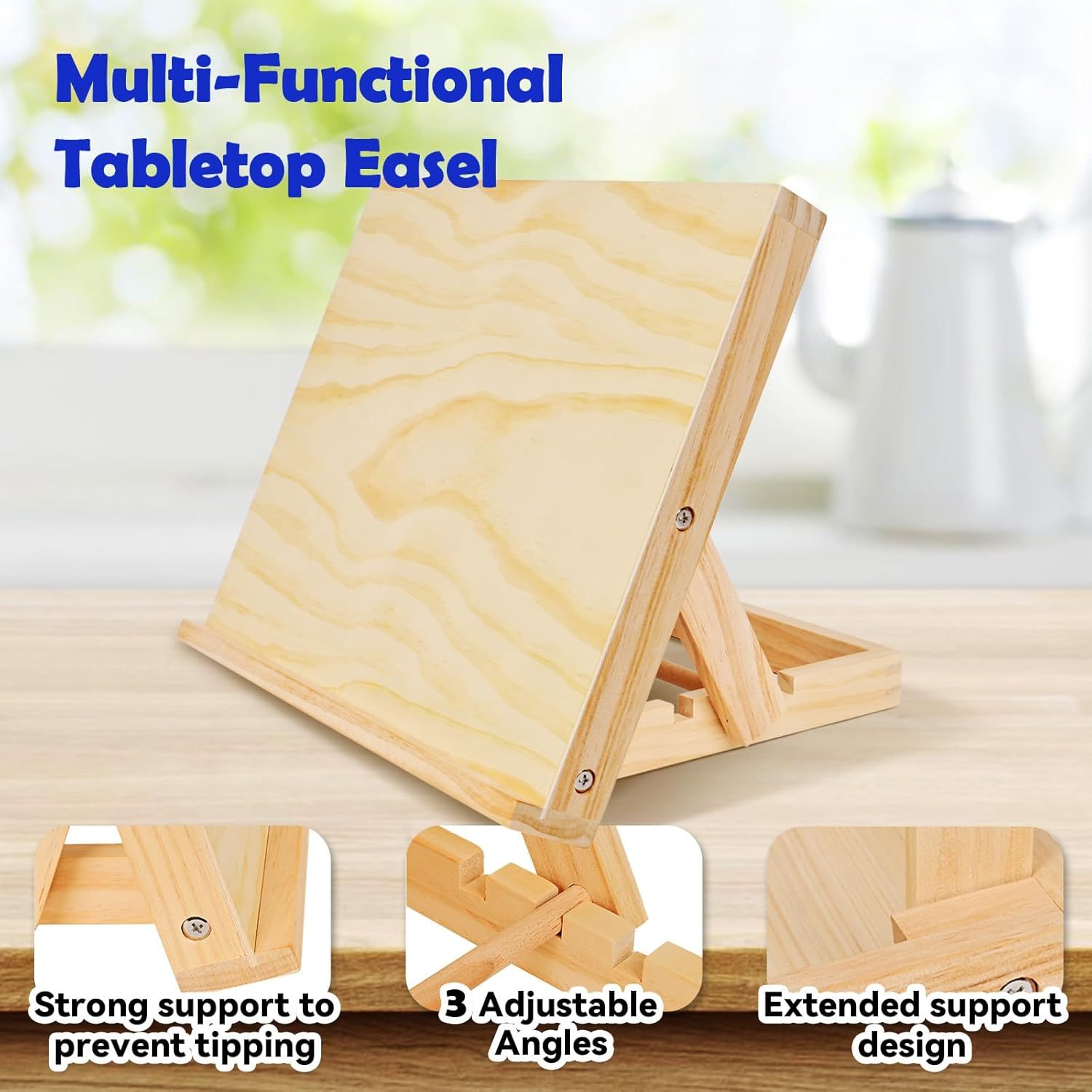 Wooden Easel Desktop Angle Stand Natural Wood