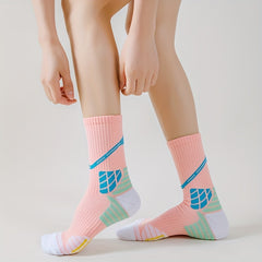 5 Pairs Colorblock Sports Socks for Women