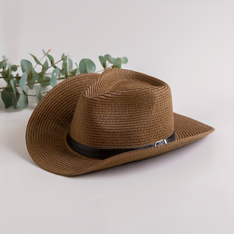 Sunshade Cowboy Hat Leather Belt Top Hat Fishing Hat Sun Protection Sun Hat