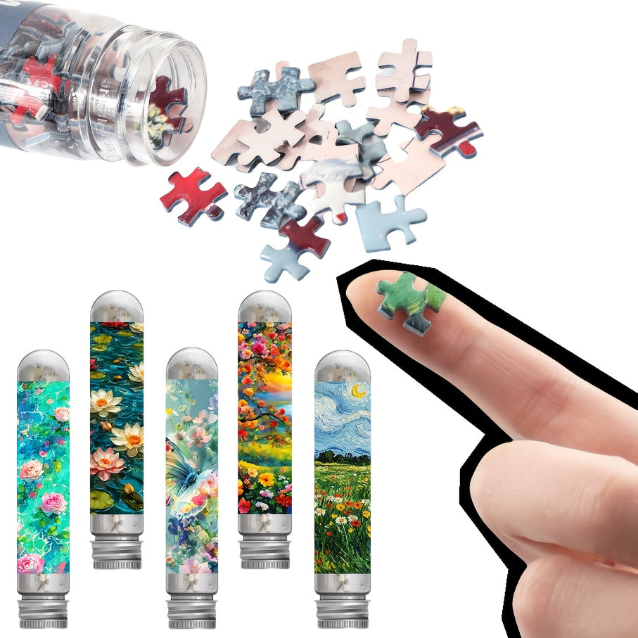 5 Packs Adult Mini Test Tube Puzzle Jigsaw Flowers Game Home Decor Display