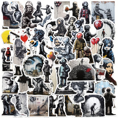 50pcs Abstract Art Style Graffiti Stickers for Laptop Water Cup Decoration